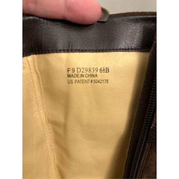 Cole Haan NikeAir Nicole Suede Heel Boots 6.5B Equestrian gold buckle dressy par - Picture 8 of 11